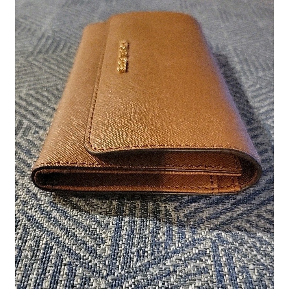 Michael Kors Jet Set Large Trifold Wallet Brown‎ Leather 35S8GTVF7L Luggage F - Picture 6 of 7